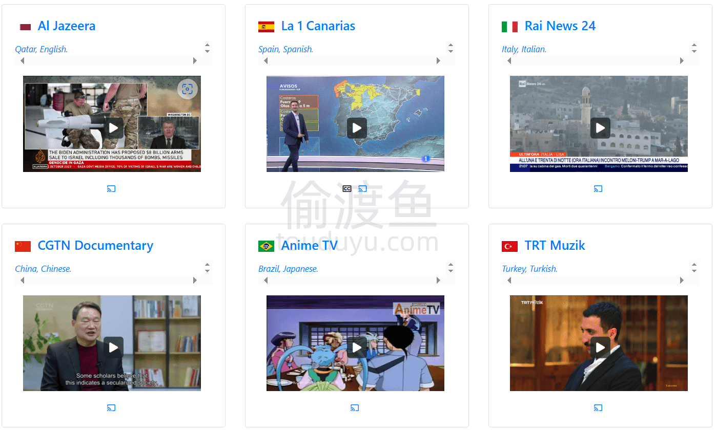 EJA.TV-收集全世界可以网上免费观看的电视频道-偷渡鱼