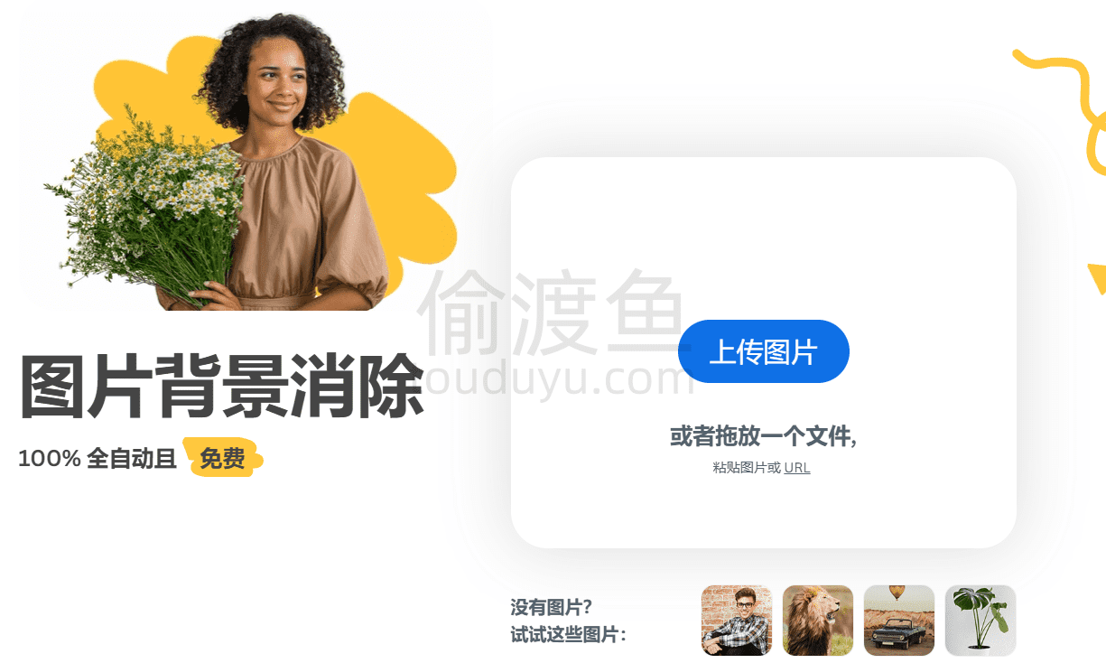 RemoveBg-免费在线自动去除图片背景网站-偷渡鱼