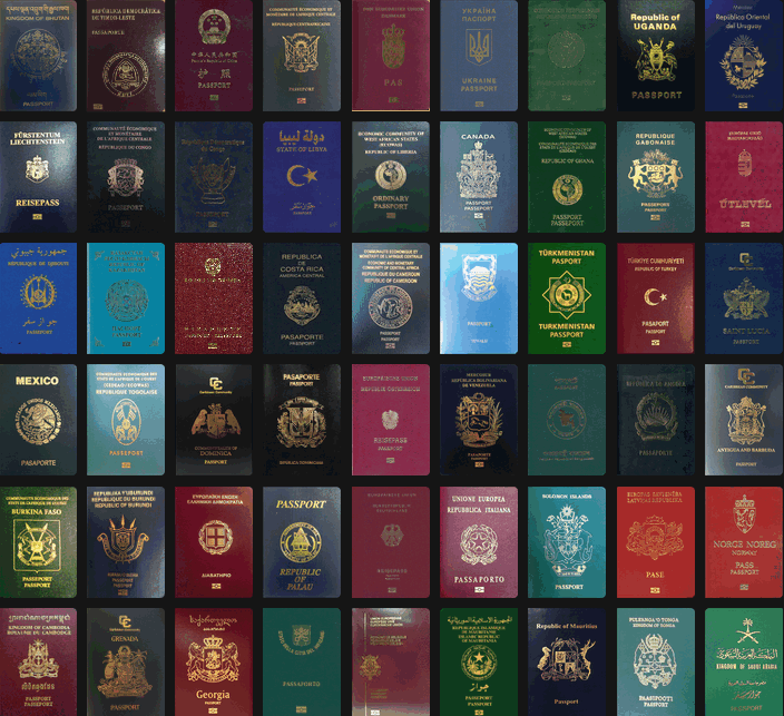 各国护照封面颜色、图案、免签国家查询比较系统_The Passport Index